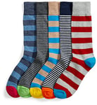 Amazon Essentials Men's Patterned Socks, 5 Pairs, Mini Stripes/Stripes, One Size