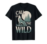 Call of the Wild Howling Wolf Under Full Moon T-Shirt