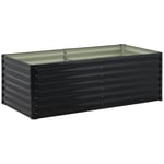 Uniprodo Kakkoslaatu Metallinen istutuslaatikko - 180 x 90 60 cm teräs (sinkitty)