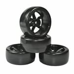 4Pcs RC 1:10 Drift Car On Road Tires&Wheel 12mm Hex For HPI HSP for Tamiya Black