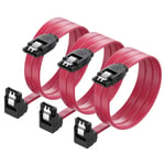 Lot De 3 Cable Sata 3, Câble Sata Iii À Angle Droit De 90 Degrés 60 Cm De Ensemble 3 Pièces Sata Iii 6.0 Gbps, Rouge[USB241306]