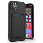 Silikone cover med kortholder til iPhone 13 Pro Max - Sort