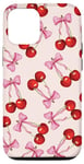 iPhone 15 Cherry Pink Bow Coquette Cute Soft Girl Aesthetic Case