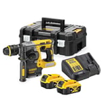 DEWALT - Perforateur SDS-PLUS XR 18V 5 Ah - Perforateur sans Fil avec Coffret TSTAK, 2 Batteries et Chargeur - 2,8J - 0-980 t/min - Capacité de Perçage Jusqu'à 26 mm - Vibration 8,5m/s² - DCH273P2T-QW