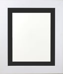 FRAMES BY POST Metro White Picture Photo Frame with Black Mount 60 x 80cm For Pic Size 50 x 70cm (Plastic Glass)