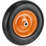 Roue brouette 4.80 4.00-8 pneu rechange caoutchouc increvable jante acier, charge 120 kg, noir/orange - Relaxdays