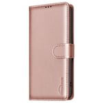 Samsung Galaxy A36 (5G) BINFEN Kunst Skinn Flip Deksel med RFID Blokkering - Rose Gold