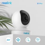 Reolink 4MP Pan Tilt Caméra De Surveillance Interieur WiFi Rotative Caméra Bébé avec Vision Nocturne Détection de Mouvement -E1 Pro