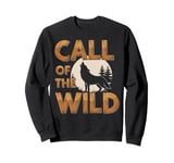 Call of the Wild Howling Wolf Under Full Moon Sweatshirt