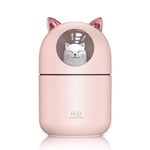 Humidificateur d'air USB ultra-silencieux avec LED,supporter ficateur d'air,vaporisateur de brume fraîche,chat mignon,bureau,ménage,chambre à coucher,voiture,aromathérapie,300ml - Type A-Pink #B