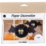 Mini DIY Kit pappersdekoration, Fladdermöss, svart, vit, 1 förp.