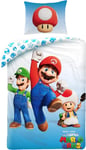 Set Lit Super- Mario Movie Mario Luigi Toad Housse de Couette Polyester 140x200