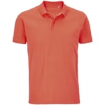 SOLS Mens Planet Piqué Organic Polo Shirt (Pop Orange) material_Synthetic - Size Medium