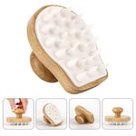 Bamboo Wood Shampoo Brush Deep Cleaning Scalp Cleaning Scrubber  Women