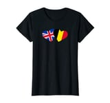 Womens UK Belgium Flag T Shirt Heart British Belgian Love Cute T-Shirt