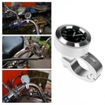 1 pièce argent moto guidon horloge murale indicateur de vitesse moto moto alliage lumineux horloge indicateur d'horloge horloge étanche