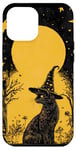 Coque pour iPhone 12 Pro Max Carte de tarot vintage jaune avec chapeau de sorcière tropicale et