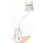 Lampe a pince flexible avec Veilleuse /Avec batterie rechargeable par USB/Liseuse led & Lampe de lecture - Blanc