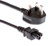 Cloverleaf Cable 3 Pin UK Plug Laptop Adapters Chargers Mains Power Lead C5