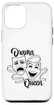 Coque pour iPhone 12/12 Pro Masques de théâtre comédie et tragédie Drama Queen Black Line