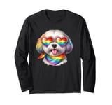 Rainbow Pride Dog Rainbow Dog LGBT Puppy LGBTQ Love Pride Long Sleeve T-Shirt