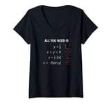 Womens All You Need is Love Math V-Neck T-Shirt