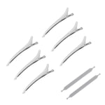 (White)6Pcs Professional Hair Clips NonSlip Dividing Duckbill Hair Clips