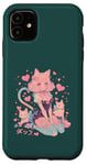 Coque pour iPhone 11 Anime Cat Girl Manga Hearts Kawaii Cute Holiday Valentines