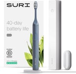 SURI Electric Toothbrush—Sustainable Electric Toothbrushes Adults, Slim Sonic Toothbrush & Accessories, 40-Day Battery, Travel Toothbrush with UV Cleaning Case, Ideal Christmas Gifts for Women & Men