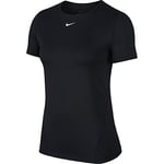 NIKE Women's Pro Short-sleeve Mesh Top, Black/White, S UK