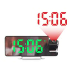 Led Digital Projection Clock Mirror 180°Rotation Large Screen Date Time4548