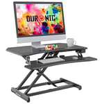 Duronic Standing Desk Converter DM05D22 Adjustable Sit Stand Desks Workstation Wood Height Adjusting Sitting Riser for Office Table PC Laptops Computer Monitor Screen Keyboard and Mouse