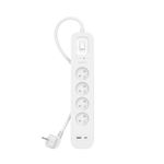 Multiprise parafoudre 4 prises avec 1 port USB-C et 1 port USB-A Belkin SurgePlus 18 W Blanc