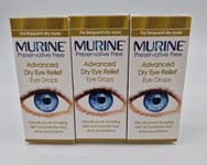 3 X Murine Advanced Dry Eye Relief Eye Drops with a Dual Action - Exp End 04/24