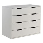 Commode 4 Tiroirs Enfant "Pino" 86cm Blanc