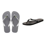 Havaianas Flip Flops Steel Grey White White 9/10 UK + Flip Flops Black 9/10 UK