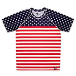 HOOPOE T-Shirt de Course Homme États-Unis, Manches Courtes, DryClim, Gym, Running, Sport, Original, Amusant, #StarsAndStripes Taille S