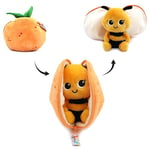 LES DÉGLINGOS - FLIPETZ - Doudou Buzzet l'Abeille/Clémentine - Abeille Cache-Cache réversible - Peluche Toute Douce pour bébé - Idées Cadeaux de Naissance