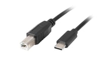 LANBERG CABLE USB C MALE VERS USB B 2.0 MALE 1.8M NOIR