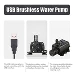 DECDEAL Pompe &agrave; eau sans balais USB avec passoire ultra silencieuse Mini DC5 V Micro pompe &agrave; huile sans balais &eacute;tanche Pompe de fontaine submersible Circulation d'&eacute;tang d'aquarium 150 L/H 1,2 W Ascenseur 3,28 pieds