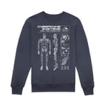 The Terminator T-800 Schematic Drk2 Sweatshirt - Navy - S