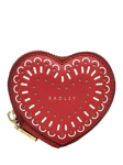 Radley Valentine's Leather Heart Coin Purse, Crimson/White