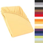 CelinaTex Perla Drap-Housse surmatelas Housse lit sommier tapissier Coton 90x200-100x200 cm Jaune crème