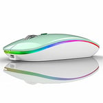 Uiosmuph G12 Souris sans Fil, Slim Ordinateur Portable Optique Wireless Mouse avec récepteur Nano Souris USB pour PC/Tablet/Laptop (Mint Green)