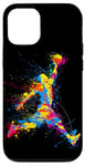 Coque pour iPhone 12/12 Pro Splash d'action coloré pour les amateurs de basket-ball