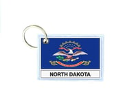 Keychain keyring patch print double sided flag country usa state north dakota