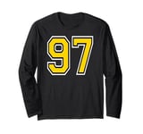 Number 97 in Yellow Black White printed both sides Long Sleeve T-Shirt