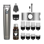 Wahl Stainless Steel Face and Body Grooming Gift Set, Beard Trimmers Men, Beard Trimming Kit, Men's Stubble Trimmers, Body Trimmers, Ear and Nose Trimming, Male Grooming Set