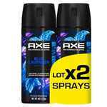 AXE - Déodorant Homme Blue Lavender Collection Prestige - Spray Anti-transpirant - fraîcheur 72h - parfum lavande, menthe et ambre (lot de 2x150ml)