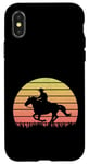 Coque pour iPhone X/XS Rodéo rétro cavalier western cowboy cadeau homme femme enfant